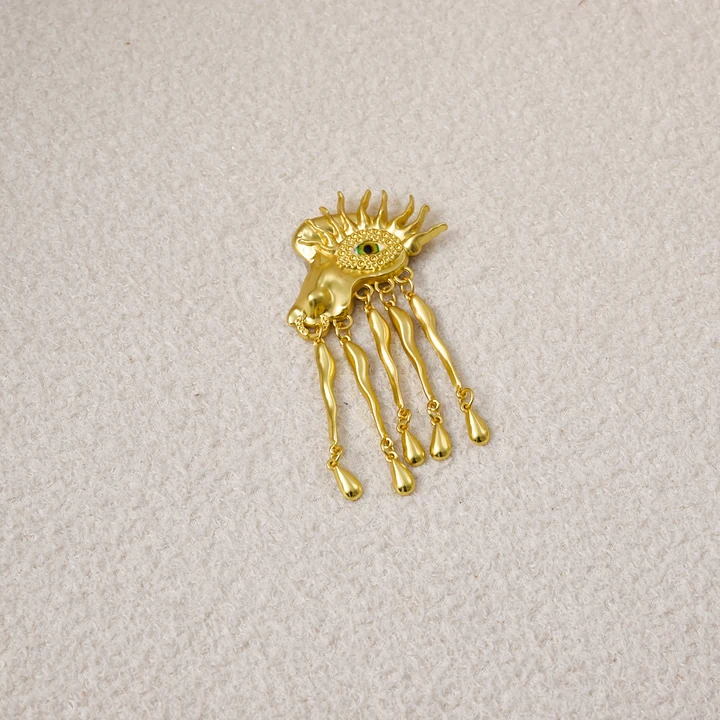 Sunburst Eye Brooch